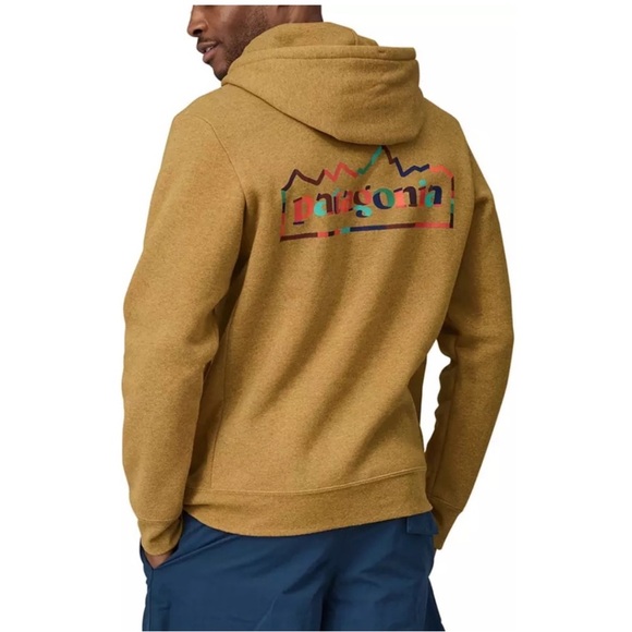 Patagonia Men's L Large Unity Fitz Uprisal Hoodie Pufferfish Gold Yellow NWT - Picture 11 of 13